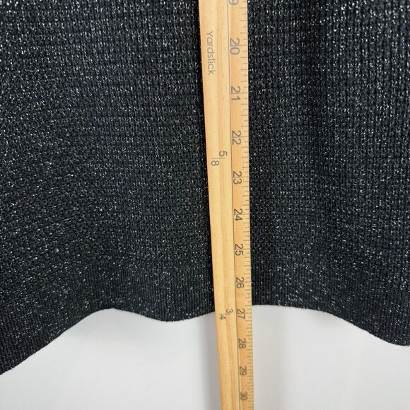 Eileen Fisher Sweater Women's Large Black Sparkle Extra Fine Merino Wool Capsule - Picture 9 of 9